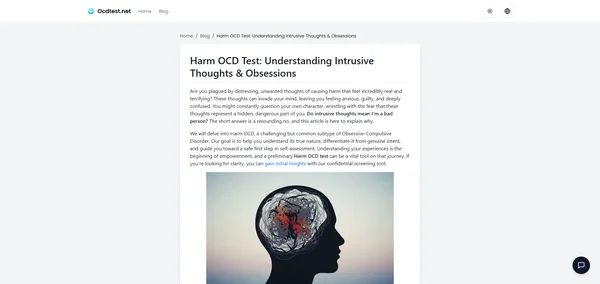 Harm OCD Test: Understanding Intrusive Thoughts & Obsessions