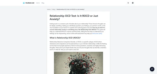 Relationship OCD Test: Is It ROCD or Just Anxiety?