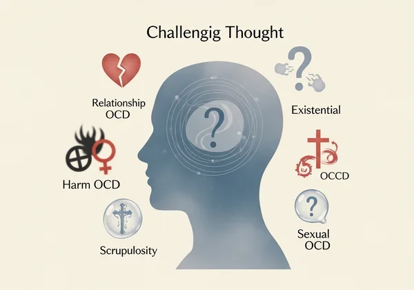 Various challenging thought themes floating around a mind.