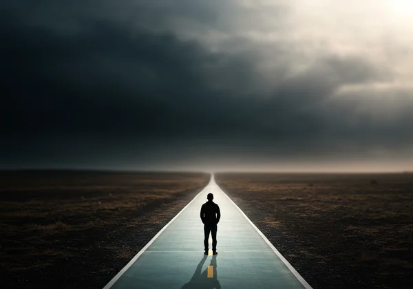 Person moving forward with hope on a healing journey.