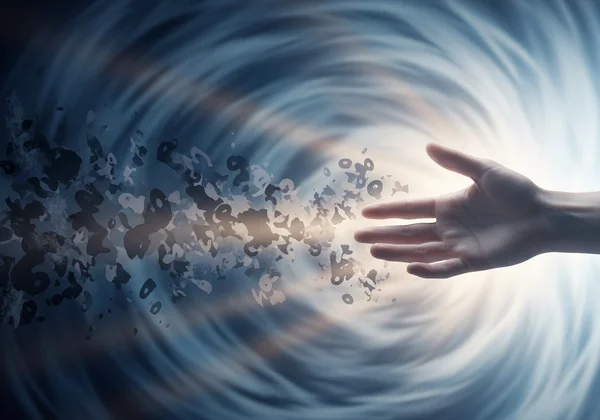 A person bravely reaching out a hand, symbolizing seeking