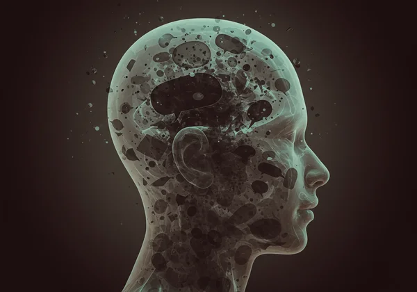 Abstract mind with unsettling, intrusive thoughts