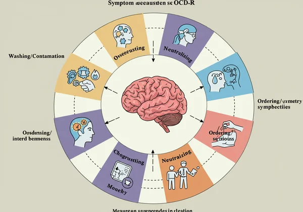 Visualizing various OCD symptom dimensions like checking, washing